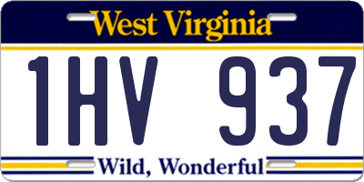 WV license plate 1HV937