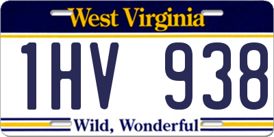 WV license plate 1HV938