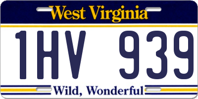 WV license plate 1HV939