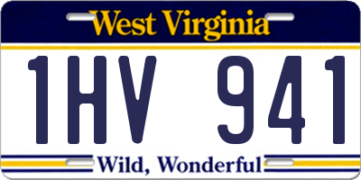 WV license plate 1HV941