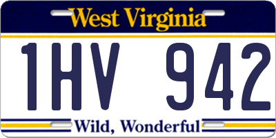 WV license plate 1HV942