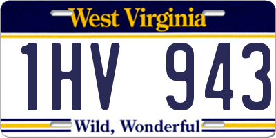 WV license plate 1HV943