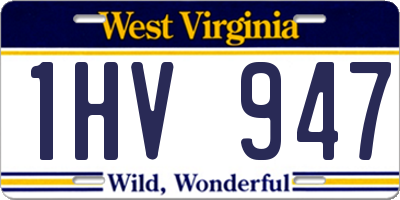 WV license plate 1HV947