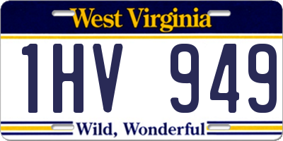 WV license plate 1HV949