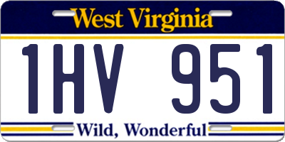 WV license plate 1HV951