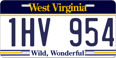 WV license plate 1HV954