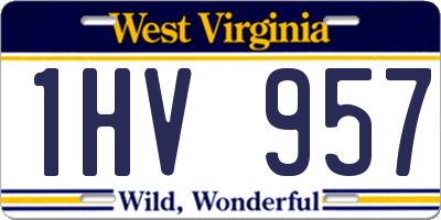 WV license plate 1HV957