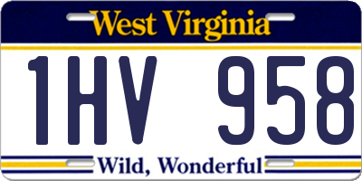 WV license plate 1HV958