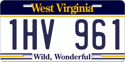 WV license plate 1HV961