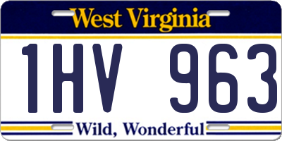 WV license plate 1HV963