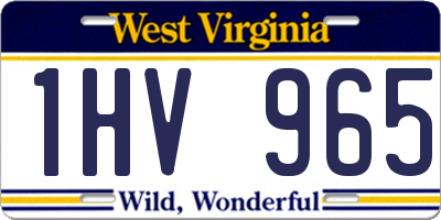 WV license plate 1HV965