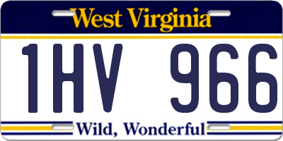WV license plate 1HV966