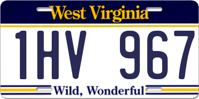 WV license plate 1HV967