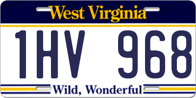 WV license plate 1HV968