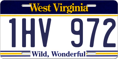 WV license plate 1HV972