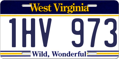 WV license plate 1HV973