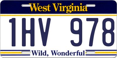 WV license plate 1HV978