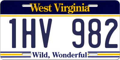 WV license plate 1HV982