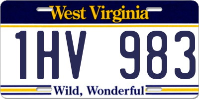 WV license plate 1HV983