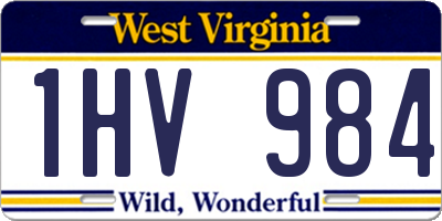 WV license plate 1HV984
