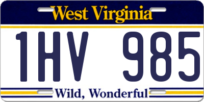 WV license plate 1HV985
