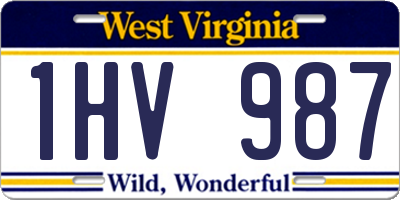 WV license plate 1HV987