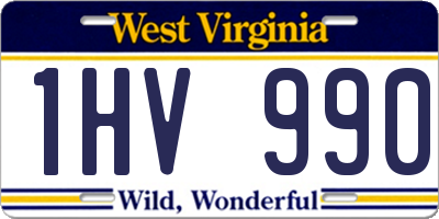 WV license plate 1HV990