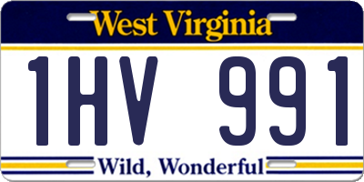 WV license plate 1HV991