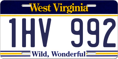 WV license plate 1HV992