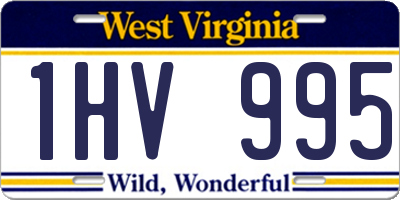 WV license plate 1HV995