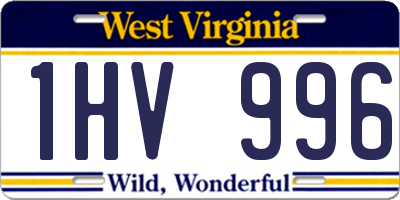WV license plate 1HV996