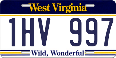 WV license plate 1HV997
