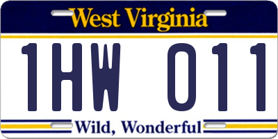 WV license plate 1HW011