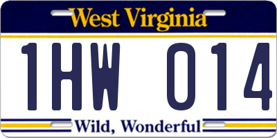 WV license plate 1HW014