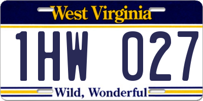 WV license plate 1HW027