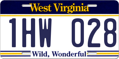 WV license plate 1HW028