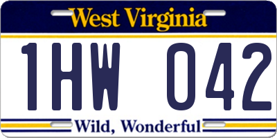 WV license plate 1HW042