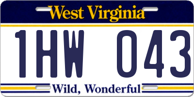 WV license plate 1HW043