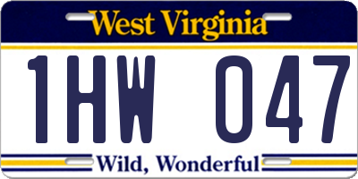 WV license plate 1HW047