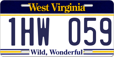 WV license plate 1HW059