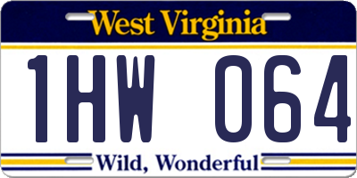 WV license plate 1HW064