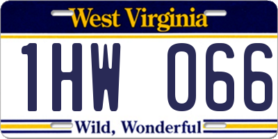 WV license plate 1HW066