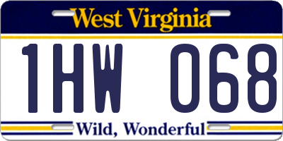 WV license plate 1HW068