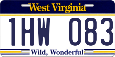 WV license plate 1HW083