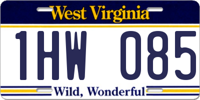 WV license plate 1HW085