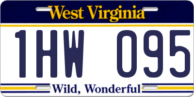 WV license plate 1HW095