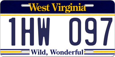 WV license plate 1HW097
