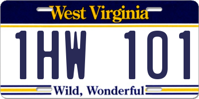 WV license plate 1HW101