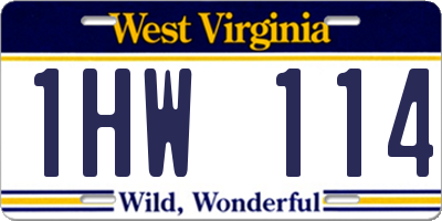 WV license plate 1HW114