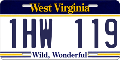 WV license plate 1HW119
